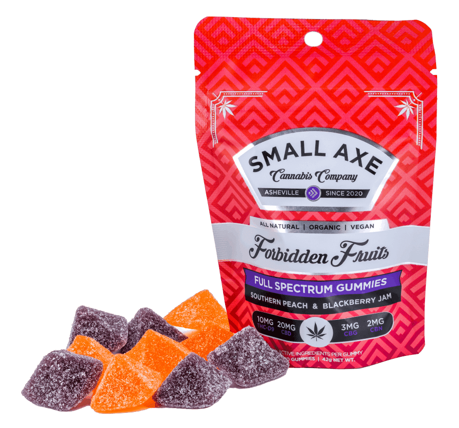 Small-Axe-Delta-9-Gummies-Forbidden-Fruits-Hero Small Axe Delta 9/CBD Gummies - Forbidden Fruits