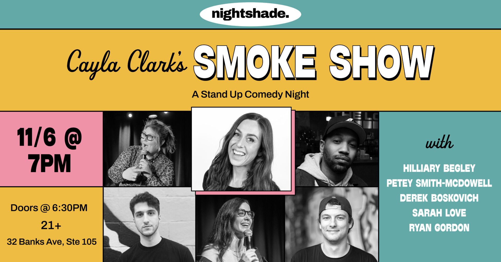 <h1 class="tribe-events-single-event-title">Cayla Clark’s Smoke Show Presented by Nightshade</h1> <h1 class="tribe-events-single-event-title">Cayla Clark’s Smoke Show Presented by Nightshade</h1>