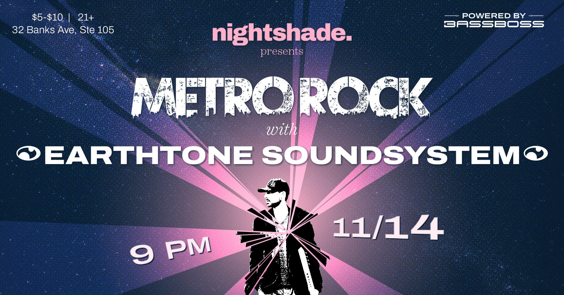 <h1 class="tribe-events-single-event-title">Metro Rock w/ Earthtone Soundsystem Hosted by Nightshade</h1> <h1 class="tribe-events-single-event-title">Metro Rock w/ Earthtone Soundsystem Hosted by Nightshade</h1>